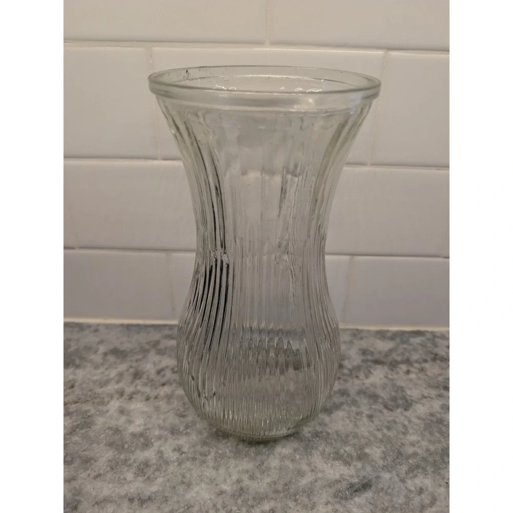 Vintage‎ Hoosier clear glass vase 4086-A 7A